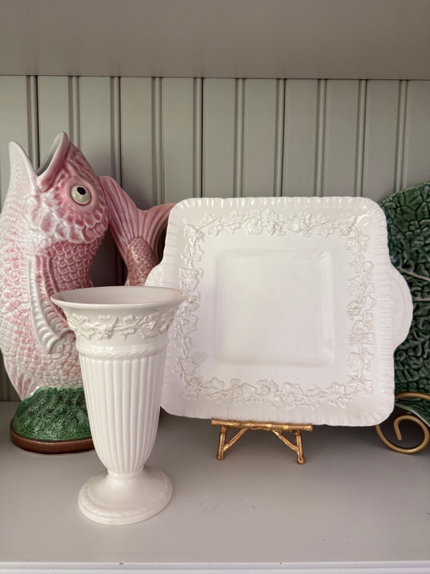 Wedgwood Queensware cream on cream cake plate